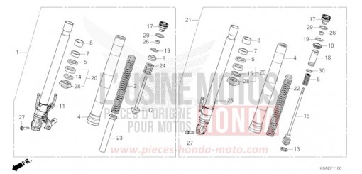 FRONT FORK CBF300NAN de 2022